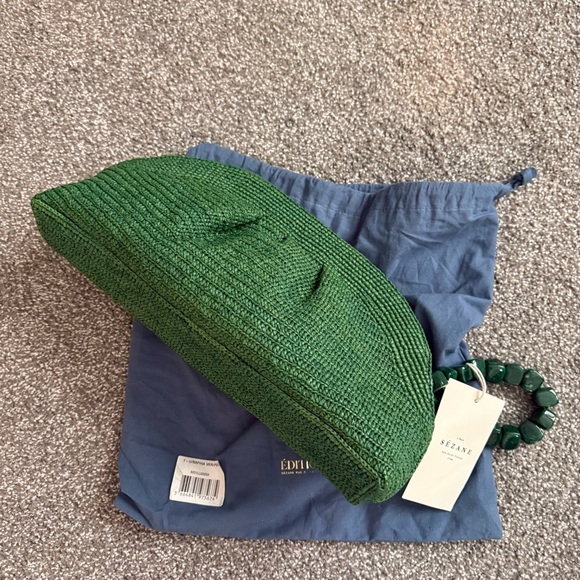 Sezane Green Beaded-Handle Clutch - Picture 2 of 3